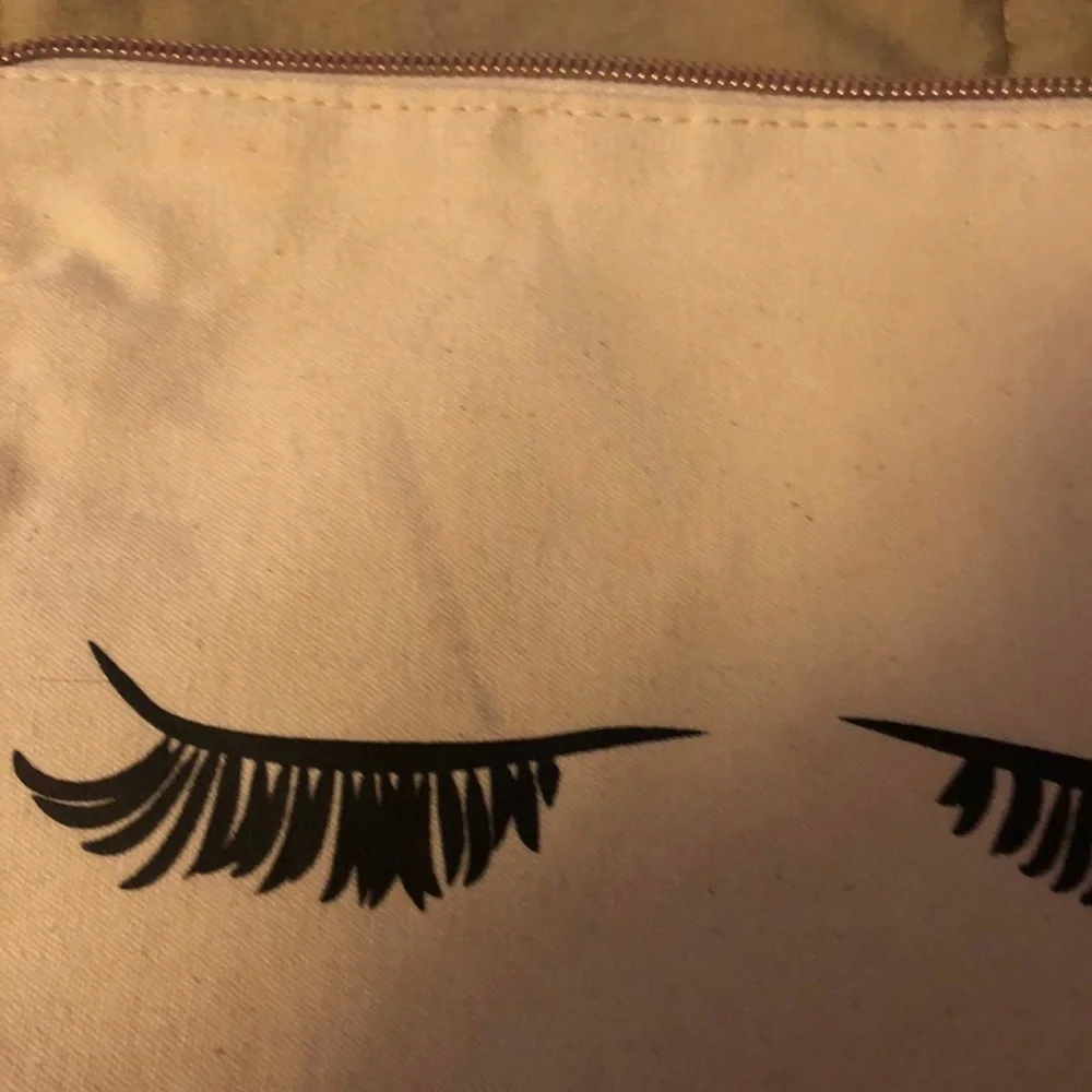 Target Cream and Black Lashes Makeup Bag